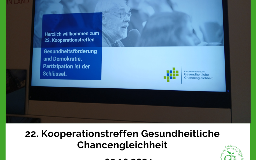 22. Kooperationstreffen Gesundheitliche Chancengleichheit am 09.10.2024 in Berlin