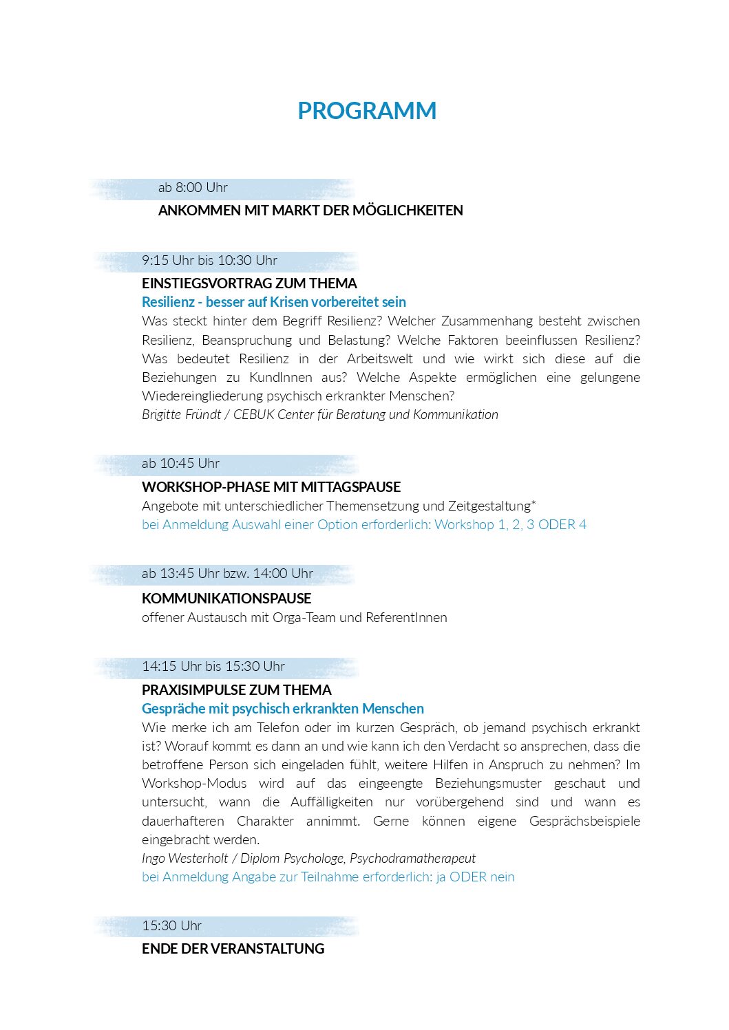 Homepage Programm