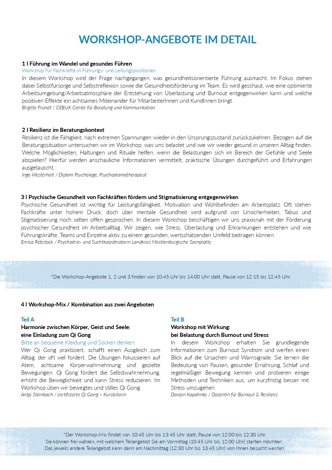 Homepage Workshops